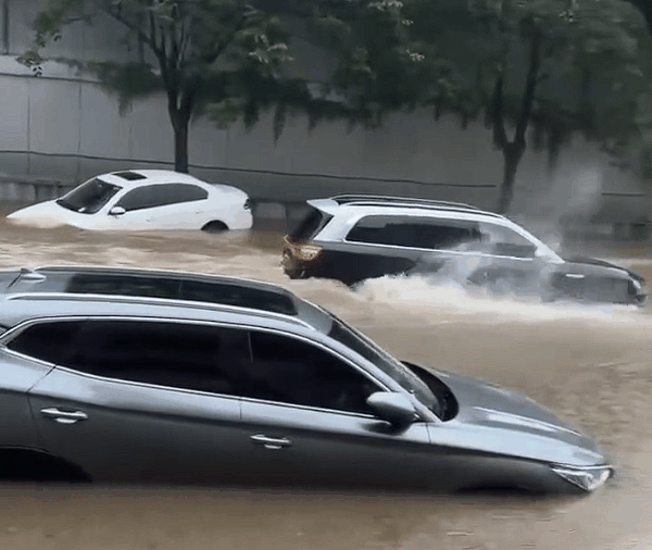 长沙暴雨一问界M9水中当船开 博主：极端情况脱困能力强于一般油车