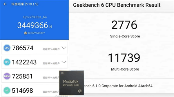 满血性能！天玑9400首发支持三星LPDDR5X 10.7Gbps：全球最快手机内存