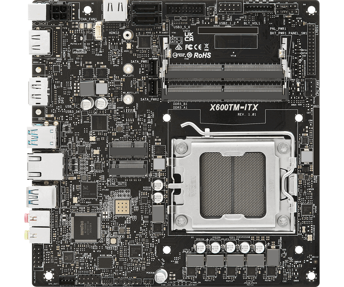 “全球首款支持 AM5 的 Thin Mini ITX 主板”，华擎发布 X600TM-ITX：最高 96GB 内存、外接 4 台显示器