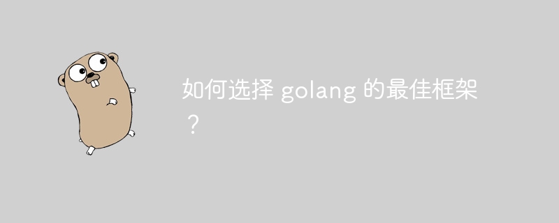 如何选择 golang 的最佳框架？