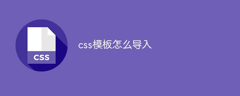 css模板怎么导入