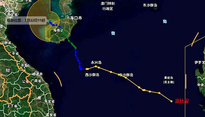 双台风最新消息路径图 3号靠近东部海面4号影响海南