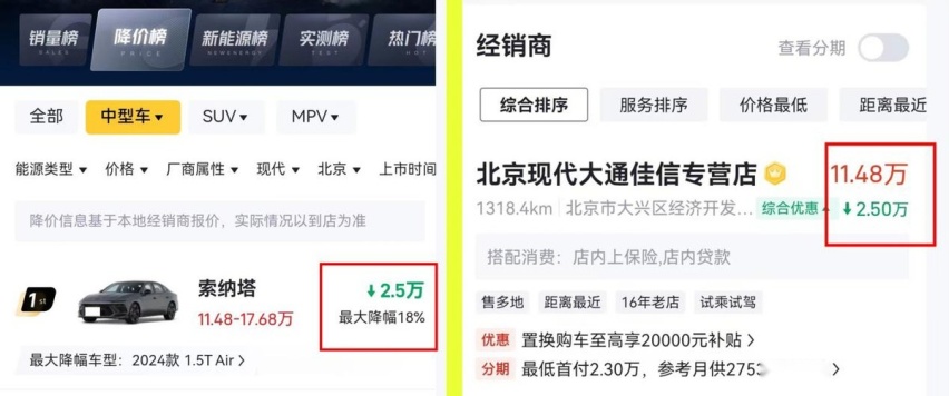 上市仅 4个月，11 代索纳塔终端就已优惠 2.5万，想买的再等等？