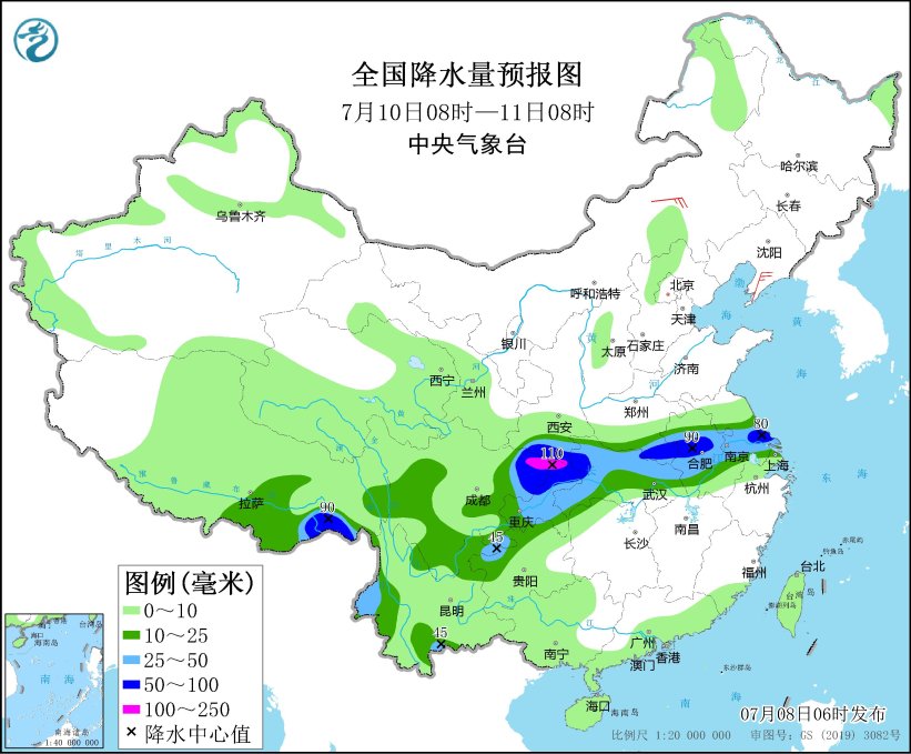 四川盆地河南山东遭遇强降雨 江南华南持续高温炙烤