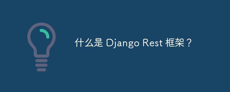 什么是 django rest 框架？