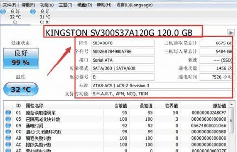 crystaldiskinfo硬盘检测工具怎么查看参数 crystaldiskinfo硬盘检测工具查看参数的方法