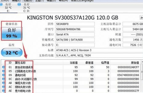 CrystalDiskInfo硬盘检测工具怎么查看参数 CrystalDiskInfo硬盘检测工具查看参数的方法