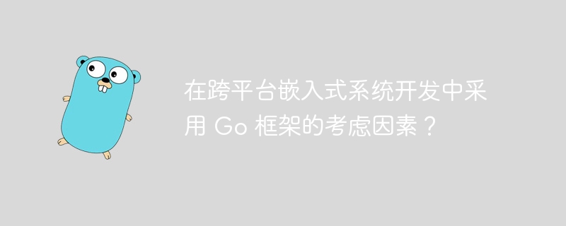 在跨平台嵌入式系统开发中采用 Go 框架的考虑因素？