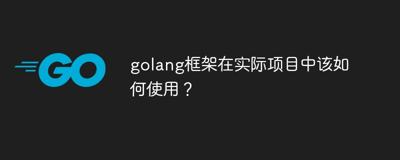 golang框架在实际项目中该如何使用？