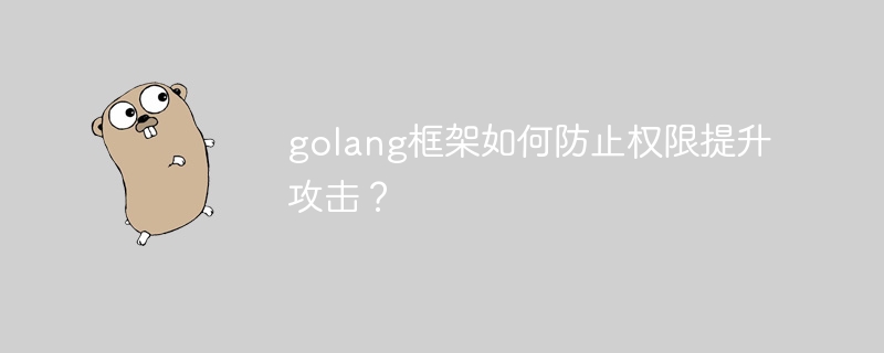 golang框架如何防止权限提升攻击？