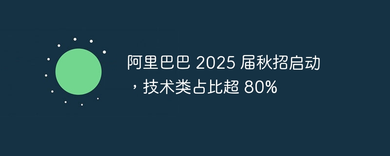 阿里巴巴 2025 届秋招启动，技术类占比超 80%