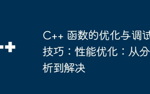 C++ 函数的优化与调试技巧：性能优化：从分析到解决