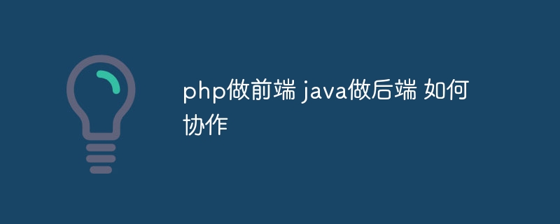 php做前端 java做后端 如何协作