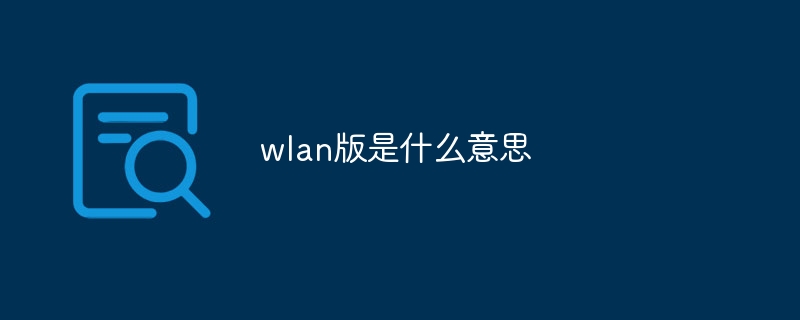 wlan版是什么意思