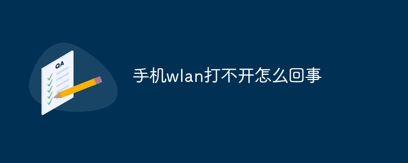 手机wlan打不开怎么回事