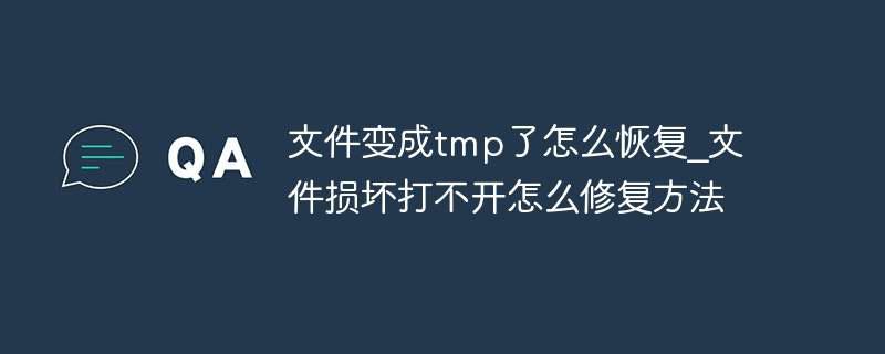 文件变成tmp了怎么恢复_文件损坏打不开怎么修复方法