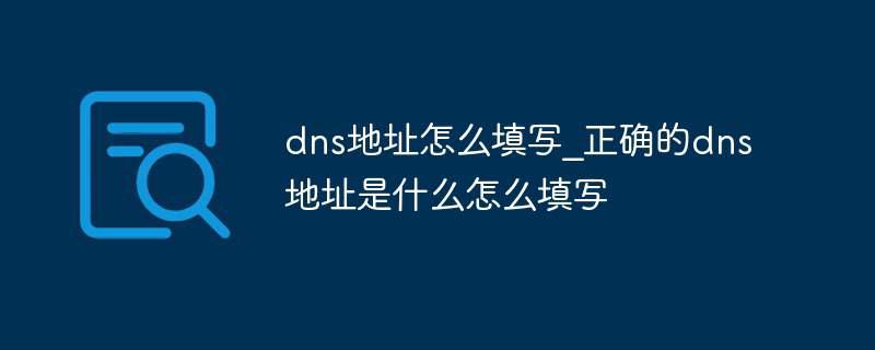 dns地址怎么填写_正确的dns地址是什么怎么填写