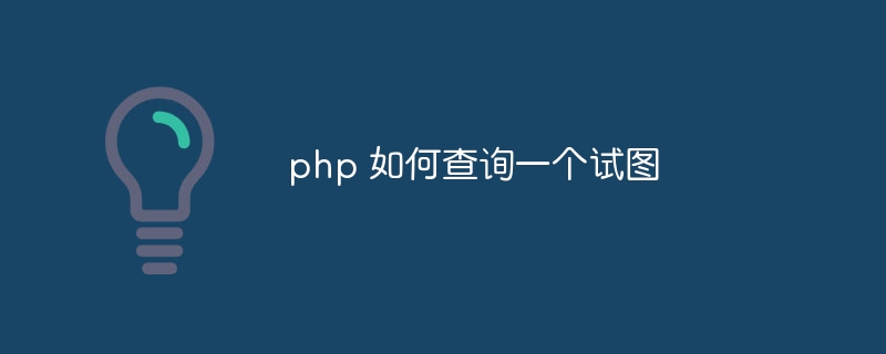 php 如何查询一个试图