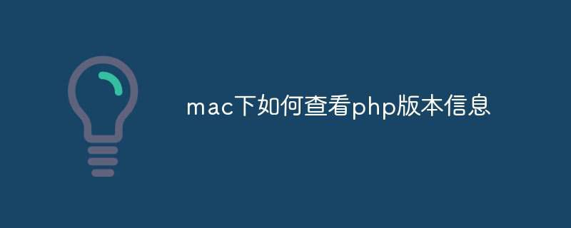 mac下如何查看php版本信息