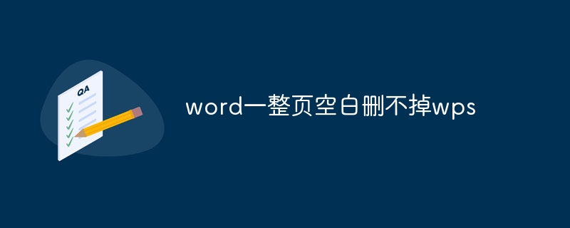 word一整页空白删不掉wps