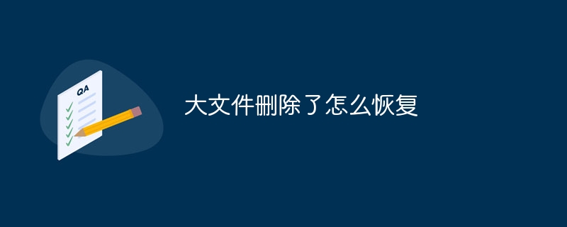 大文件删除了怎么恢复