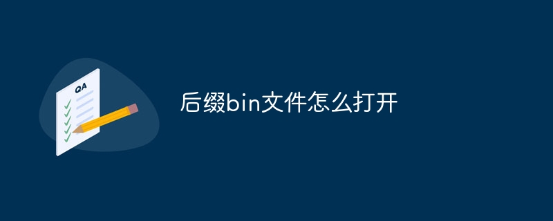 后缀bin文件怎么打开