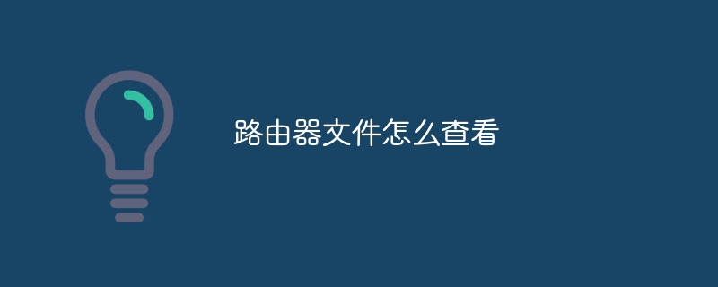 路由器文件怎么查看