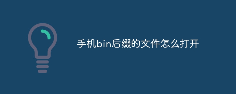 手机bin后缀的文件怎么打开