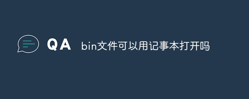 bin文件可以用记事本打开吗