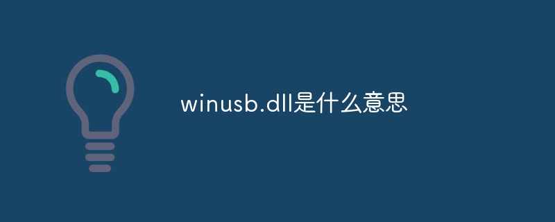 winusb.dll是什么意思