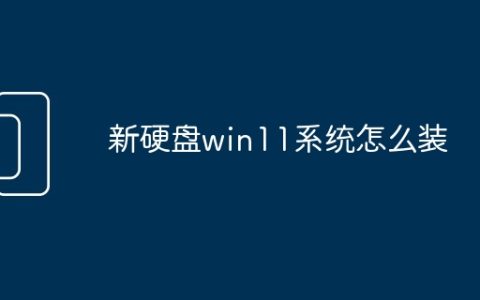 新硬盘win11系统怎么装