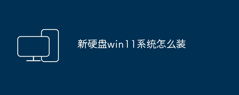 新硬盘win11系统怎么装