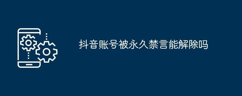 抖音账号被永久禁言能解除吗