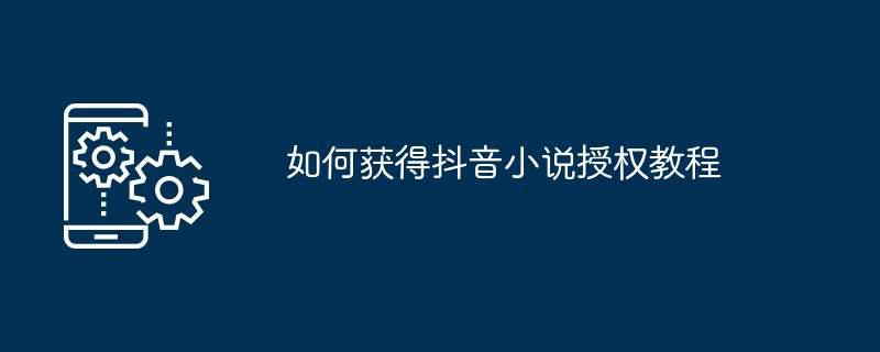 如何获得抖音小说授权教程