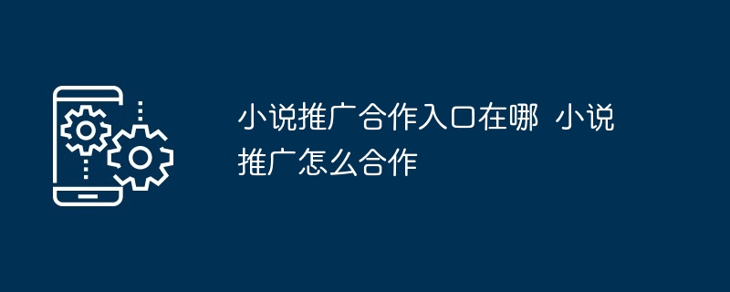 小说推广合作入口在哪  小说推广怎么合作