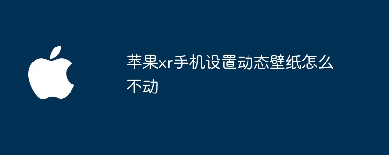 苹果xr手机设置动态壁纸怎么不动