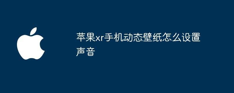 苹果xr手机动态壁纸怎么设置声音