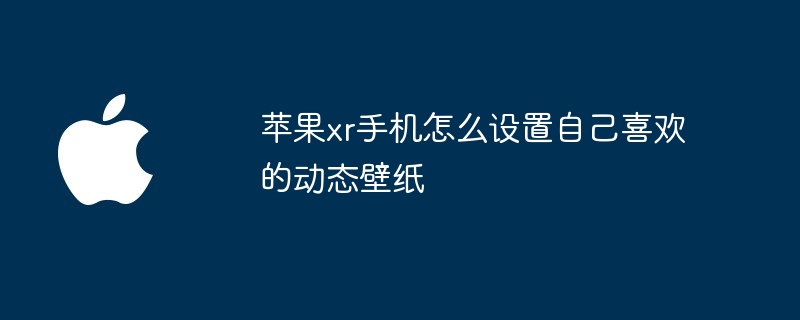 苹果xr手机怎么设置自己喜欢的动态壁纸