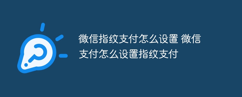 微信指纹支付怎么设置 微信支付怎么设置指纹支付