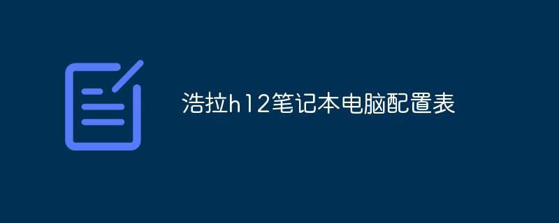 浩拉h12笔记本电脑配置表