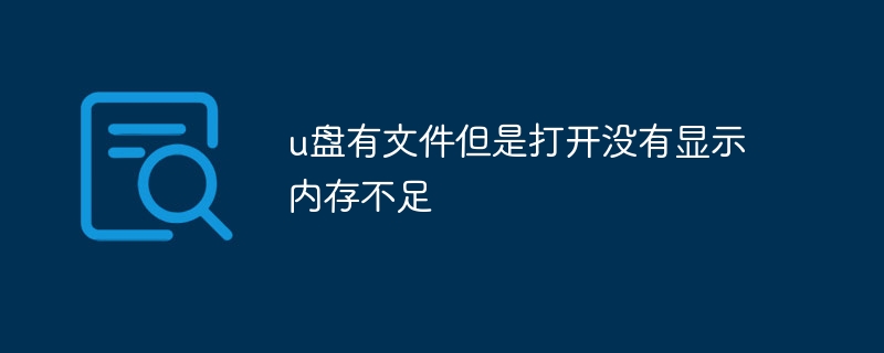 u盘有文件但是打开没有显示内存不足