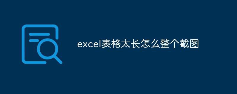 excel表格太长怎么整个截图