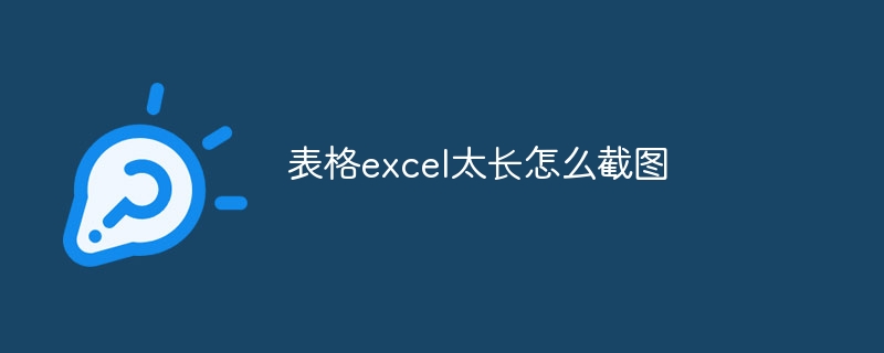 表格excel太长怎么截图