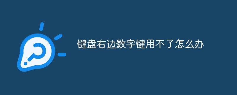 键盘右边数字键用不了怎么办