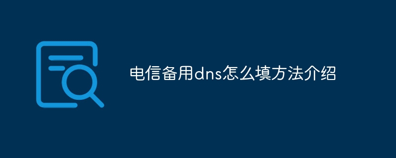 电信备用dns怎么填方法介绍