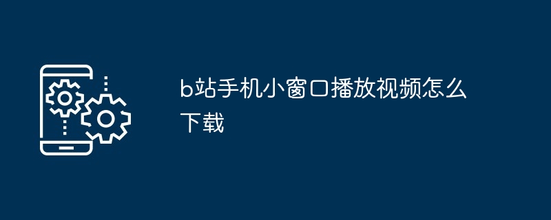 b站手机小窗口播放视频怎么下载