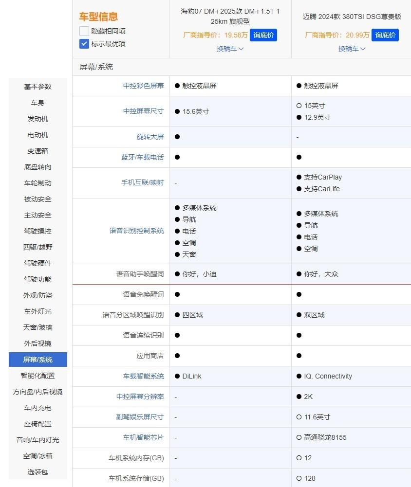 比亚迪海豹07 DM-i碰上全新大众迈腾，差距竟然这么大？