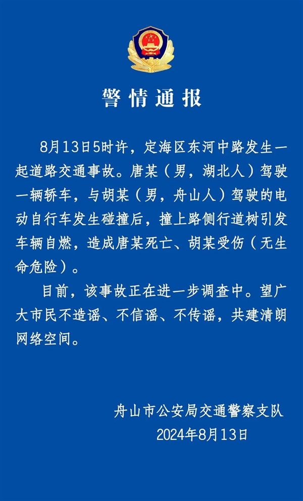 保时捷718事故撞树后起火爆燃 官方通报：驾驶人死亡