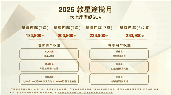 丰田汉兰达强敌！新款奇瑞星途揽月上市：19.39万起