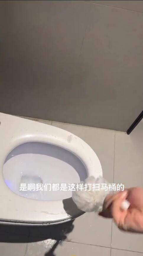 酒店竟用马桶刷蘸马桶水刷马桶 员工：又不是下水道的水